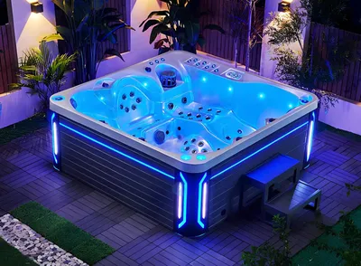 Zdjęcie produktu dla Wanna spa z hydromasażem Blubberbad Hydromassagewanne Whirlwanne 210x210 cm
