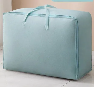 Immagine prodotto di Grande borsa portaoggetti con manici rinforzati e cerniera resistente, blu, dimensioni: 70 cm x 50 cm x 26 cm, capienza: 100 litri.