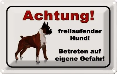 Produktbild von vianmo Blechschild 12x18 cm Achtung freilaufender Hund Warnschild Hinweisschild Sicherheit Vorsicht