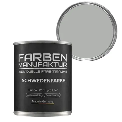 Produktbild von Schwedenfarbe Holzfarbe Holzlack Wetterschutzfarbe deckend 5L - Hellgrau