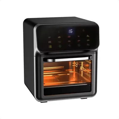Image de Friteuse à air - 12 litres - 11 fonctions - Four électrique multifonction - 1700 watts - Écran tactile LED - Avec fenêtre