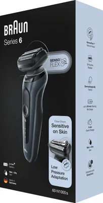 Produktbild von Braun Series 6 60-N1000s, Folienschaber, Grau, LED, Akku, Lithium-Ion (Li-Ion), Integrierte Batterie