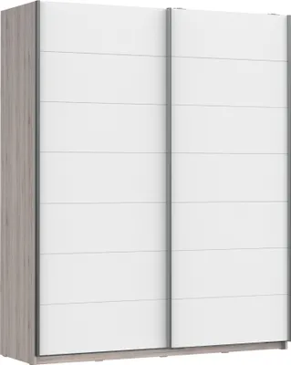 Produktbild von Schiebetürenschrank >RONDINO< in Sandeiche / Weiss Glanz - 170,3x209,7x61,2cm B/H/T