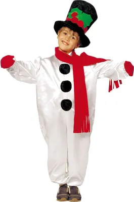Schneemann Kostüm Yannis für Kinder Gr. 116-128 Weihnachten Winter Fasching Karneval Mottoparty Kinderfasching