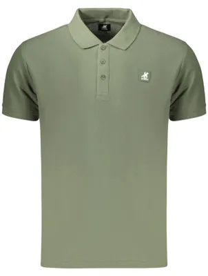 Produktbild von Grünes Herren Kurzarm-Poloshirt mit Applikation & Logo, 3 Knöpfe
