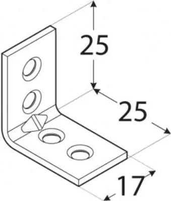 Produktbild von 50x Stuhlwinkel 25x25x17mm gelb verzinkt Winkelverbinder Möbelwinkel