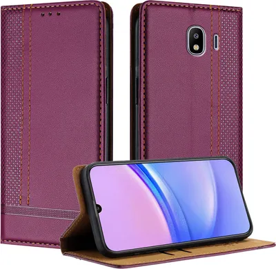 Obrázek produktu pro Pouzdro pro Samsung Galaxy J4 2018 kožené flipové pouzdro s funkcí stojánku Fialová