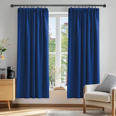 Immagine prodotto di Tende oscuranti con arricciatura, completamente opache, 183x168 cm, blu reale, set da 2