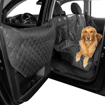 Produktbild von INF Schwarze Hunde Autositzbezug - Wasserdicht & Kratzfest Rücksitzschutz