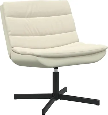 Zdjęcie produktu dla vidaXL Fotel obrotowy kremowy 63 x 75 x 76 cm PU