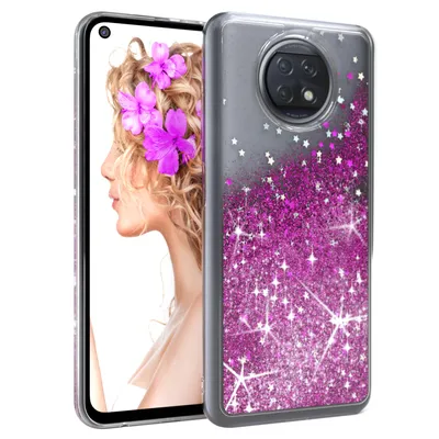 Produktbild von EAZY CASE - Glitzer Hülle kompatibel mit  Xiaomi Redmi Note 9T Glitzer Schutzhülle, Soft Case, Backcover Transparent mit Motiv