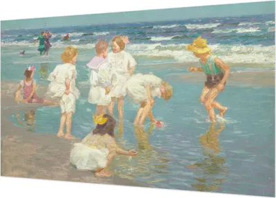 Produktbild von Fototapete - Wandbilder für Wohnzimmer - 416x254 - Dekorative Wandfolie - Modernes Design für Wanddekoration - Tapeten für Innenräume - Kindheit am Strand