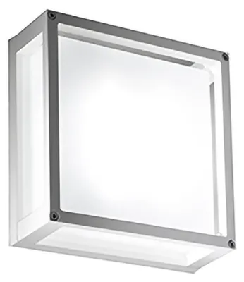 Imagen del producto de Lámpara LED cuadrada moderna para pared y techo, en color blanco mate, de 20W, 3000K, 2926 lúmenes, con protección IP54, carcasa de aluminio y dimensiones de 25 x 25 x 9,5 cm.
