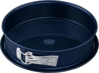 Produktbild von Blaue runde Frühlingsform 28cm aus Plattenstahl, Antihaftbeschichtet mit Emaille-Boden