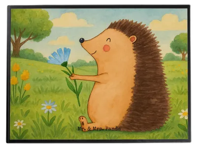 Produktbild von Mr. & Mrs. Panda Schreibunterlage Igel Blumen Design - Weiß - Geschenk, Krankheit, Lustige Sprüche, Unterlage Schreibtisch, Gute Besserung, schreibtischunterlagen, Besuch
