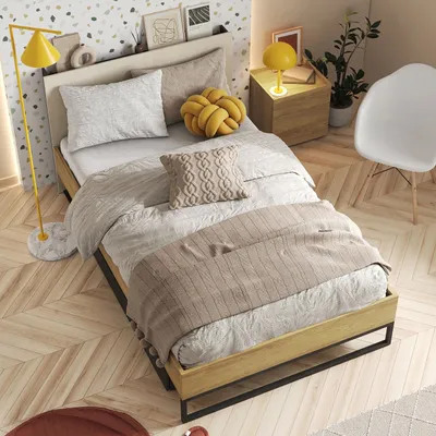 Obrázek produktu pro Studentská sestava s postelí 120x200 SONRISA 10 - ořech hickory / silk flow