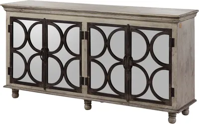 Image de MASSIVMOEBEL24 | Buffet 183x46 Manguier laqué Gris HERMITAGE #116