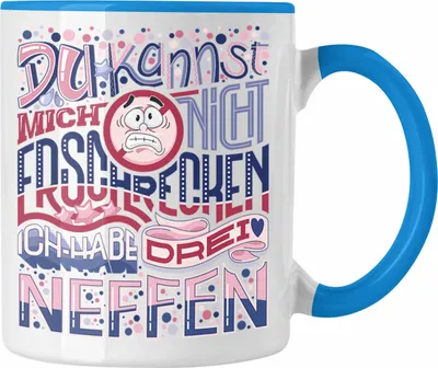 Produktbild von Trendation - Tante Geschenk Tasse 3 Neffen Geschenkidee von Neffen an Tante Lustiger Spruch für Tante (Blau)