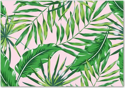 Produktbild von Tulup® Leinwandbild - 100x70 cm - Wandkunst - Drucke auf Leinwand - Leinwanddruck  - Blumen & Pflanzen - Grün - Tropische Blätter