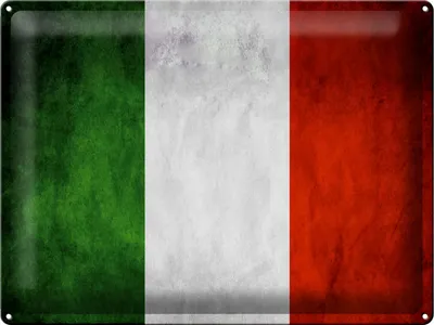 Produktbild von Blechschild Flagge Italien, 40 x 30 cm, Blechschilder Fahne Nationalität