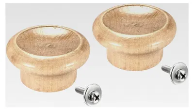 Produktbild von Universal-Topfdeckelknauf aus Holz, 49 x 26 mm, für Pfannentopfdeckel, 2 Stück