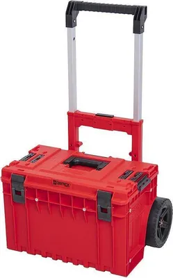 Produktbild von QBRICK® Werkzeugtrolley ONE | HxBxT 66x64x48,5cm | 52 Liter | Mit Deck- & Teleskopgriffe | Mit Klemmverschlüsse | Mit 2 Gummiräder | Metall | Rot | Werkzeugkoffer, Werkzeugwagen, Werkzeugkasten