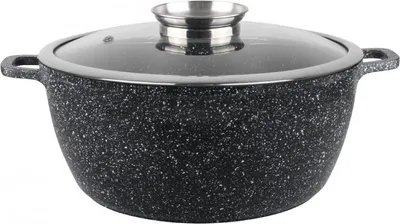 Obrázok produktu pre Hrniec s pokrievkou Oliver Voltz OV54318C28, Ø28x12,5 cm, 6,5 l, liaty hliník, keramický mramorový povrch, čierna