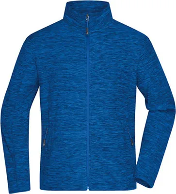 Produktbild von James+Nicholson JN770 | Men`s Fleece Jacket - Farbe: Royal Melange/Blue - Größe: XXL
