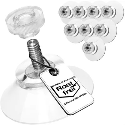 Produktbild von com-four® 8x Saugnäpfe mit M4-Gewinde - Ø 30 mm - Extra stark, transparent