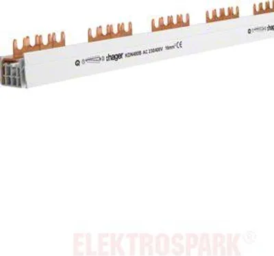 Produktbild von HAGER Phasenschiene 4 polig mit Gabelanschluss 16mm? 80A 56 Module