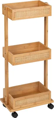 Produktbild von WENKO Etagenwagen Allegre braun 18,5 x 32,0 x 71,5 cm