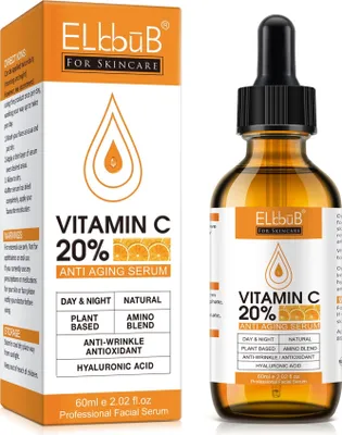 Image de Sérum visage aux vitamines C et E acide hyaluronique anti-âge rides Vegan, 1x 60ml