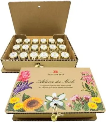 Immagine prodotto di Confezione regalo Atlas Honey - 18 pezzi di miele italiano, 630 g
