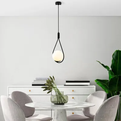 Image de Suspension Luminaire en métal noir Ø 15 cm E27 40 W IP20