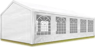 Produktbild von TOOLPORT Partyzelt Pavillon 4x10 m in weiß PE Plane 350 N Wasserdicht UV Schutz Festzelt Gartenzelt