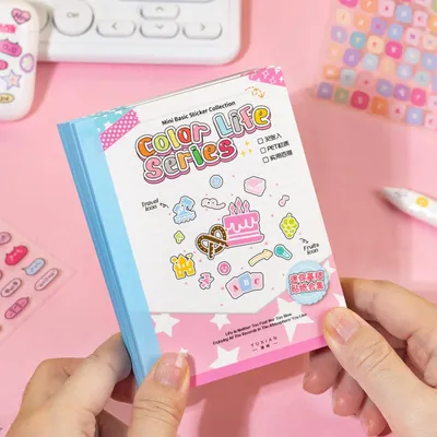 Stickerbuch, 32 Blatt, transparente PET-Sticker, Kawaii, ästhetisch