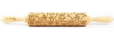 Immagine prodotto di Mattarello decorativo in Vetroceramica con motivo natalizio, 37 x 4,5 cm, in legno