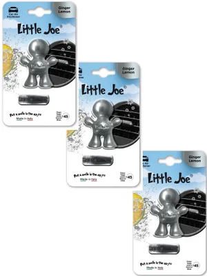 Produktbild von 3 x Little Joe METALLIC Edition Lufterfrischer fürs Auto zur Montage an jedem Lüftungsgitter +/-45 Tage Frische im Auto (Silber/Ginger/Ingwer) …