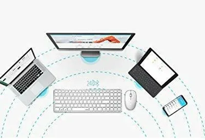 Zdjęcie produktu dla Rapoo 9300M, Bezprzewodowy, RF Wireless + Bluetooth, Membranowa, QWERTZ, Biały, Dołączona myszka