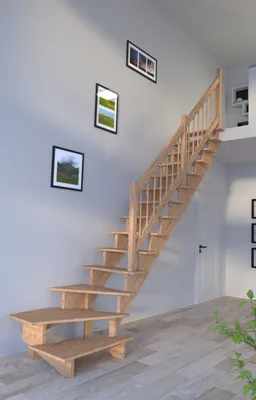 Zdjęcie produktu dla Schody drewniane Lindos (dąb) w ¼ spiralne prawe-80 cm-drewniane poręcze-bez podstopnic
