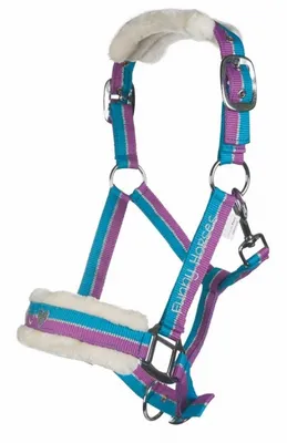 Produktbild von HKM Halfter Funny Horses VIOLETT/AQUA/SILBER, Gr. Mini Shetty