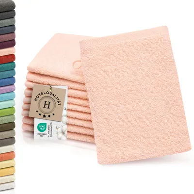 Produktbild von 10er Set Waschlappen aus Baumwolle, 16x21 cm, rosa