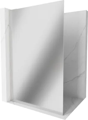 Produktbild von Mexen Kioto L Duschwand Walk-in 80 x 200 cm, Spiegel, gebürstetes Nickel - 800-080-103-97-50