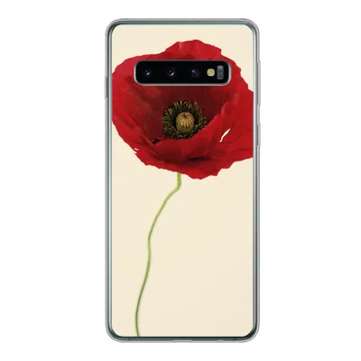 Produktbild von MuchoWow® Handyhülle Schutzhülle Hülle für Samsung Galaxy S10 Nahaufnahme einer roten Mohnblume Silikon Softcase Handy Hülle - Handytasche