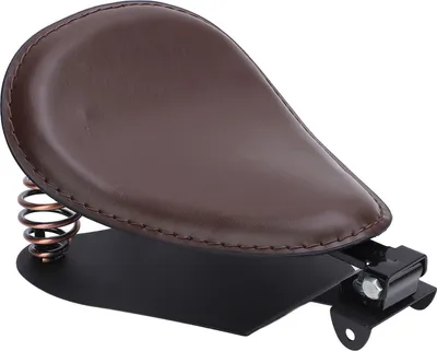 Zdjęcie produktu dla Siedzenie motocyklowe solo z zestawem uchwytów sprężynowych, imitacja skóry , mocne podparcie, uniwersalne dopasowanie do retro, brązowe