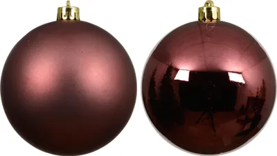 Produktbild von Weihnachtskugeln Kunststoff 10cm 4 Stück - Kastanienbraun
