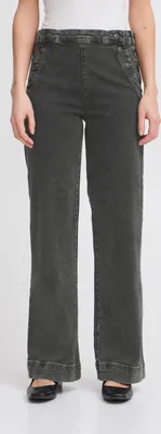 Obrázek produktu pro Atelier Rêve IRHarper Dámské džíny Kalhoty s rovným střihem Zip Směs bavlny Regular fit