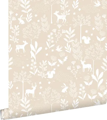 Obrázek produktu pro ESTAhome Tapeta les s lesními zvířaty béžová - 139522 - 53 cm x 10,05 m