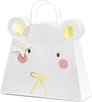 Immagine prodotto di Borsa regalo orso polare, misto, 31,5x27x10cm