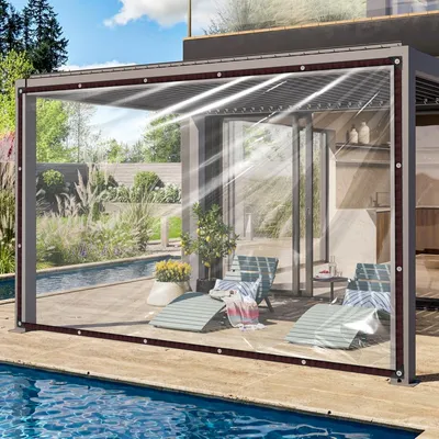 Produktbild von Wasserdichtes Transparentes Planen 4 x 4 m mit Ösen